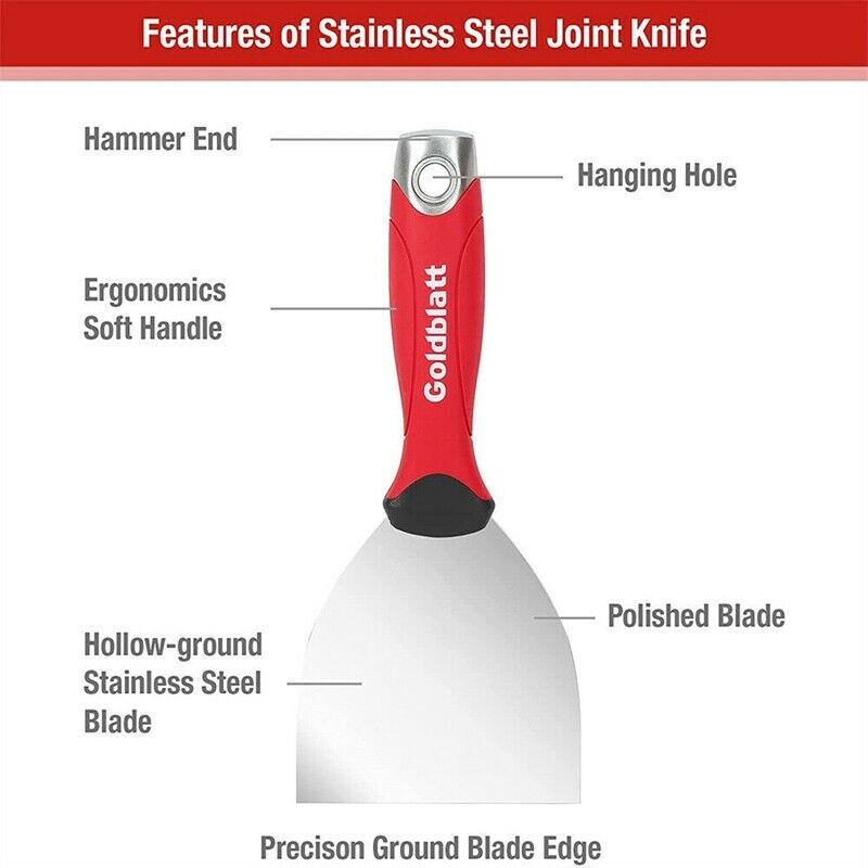 Goldblatt 4PC Joint Knife Set 9-in-1 Painter Scraper 4'' 5'' 6'' Putty Knife Set - Fresh Stock Dated February 2026