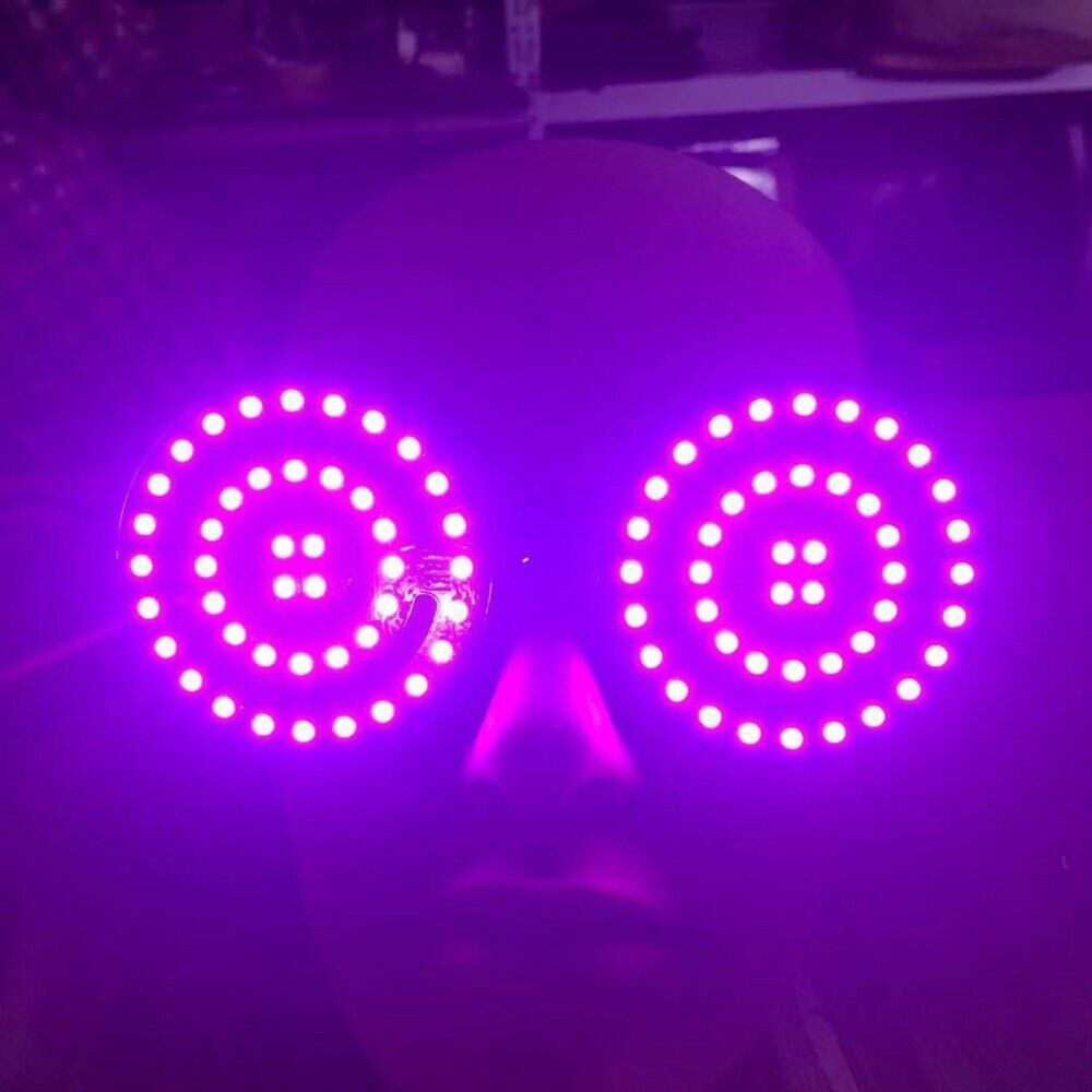 High Quality USB Recharge Rezz Led Glasses Light up Goggles Rainbow Full Color - Fresh Stock Dated February 2026