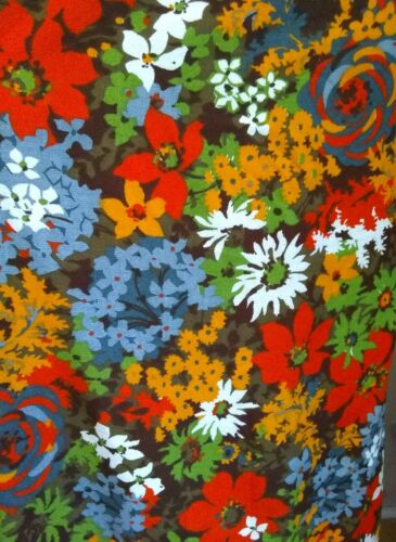 Vintage Skirt Mod Hippie Hippy Artsy Flowers Boho 60s 70s Psychedelic - Fresh Stock Dated February 2026