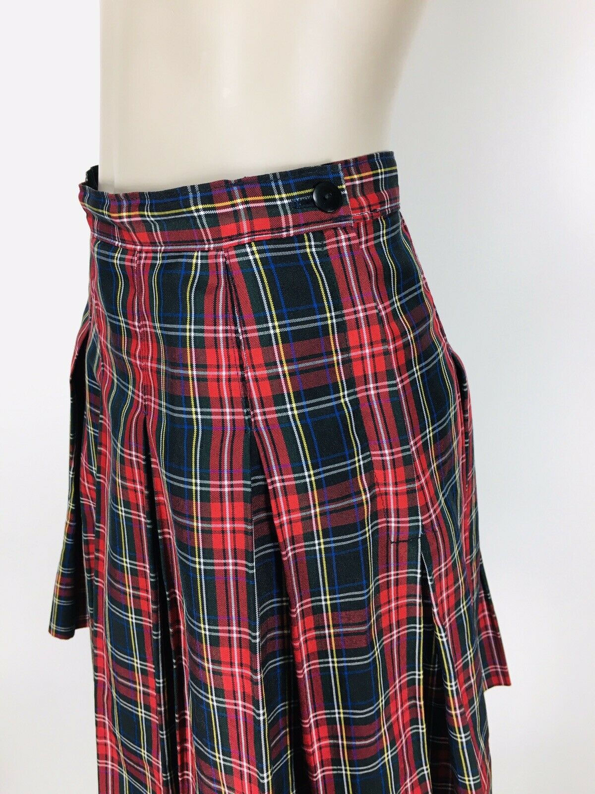 Vintage Dennis Women's Tartan Plaid Pleated School Girl Skirt Size Large USA - Fresh Stock Dated March 2026