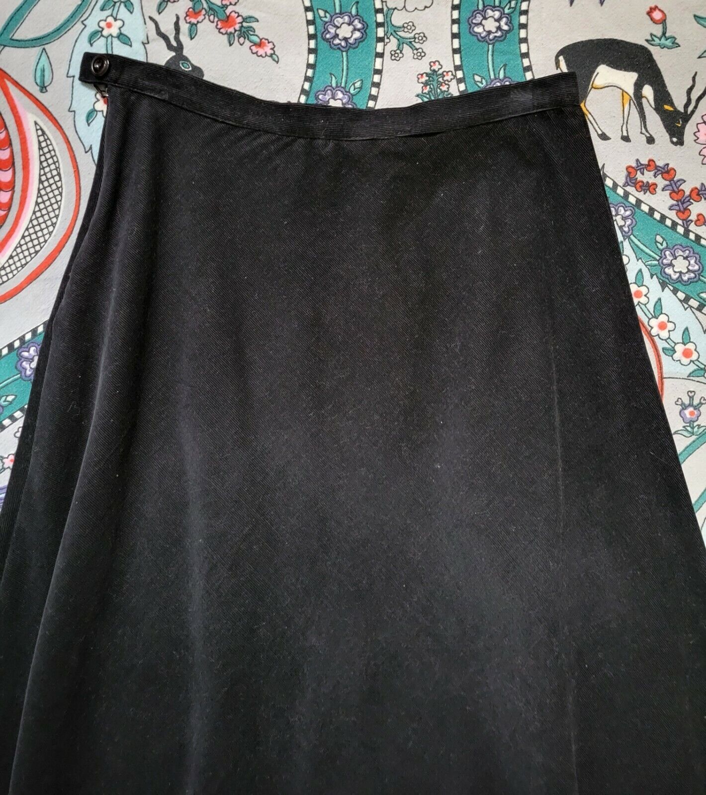 Betsey Jonhson vintage 90s 00s black corduroy maxi circle skirt A line XS S 25.5 - Fresh Stock Dated March 2026