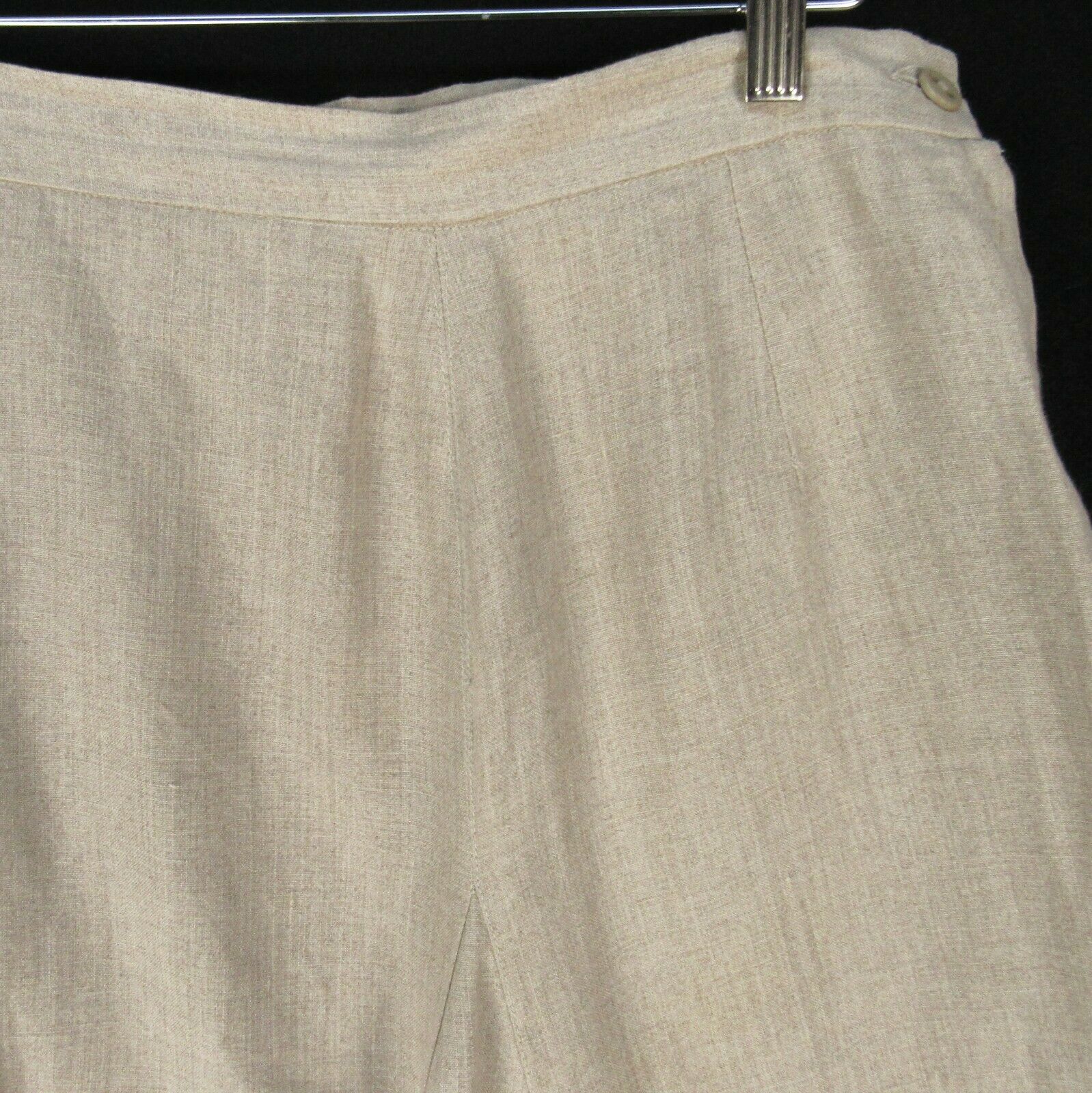 Vintage Cathy Hardwick Beige Linen Gore Panel Skirt 28