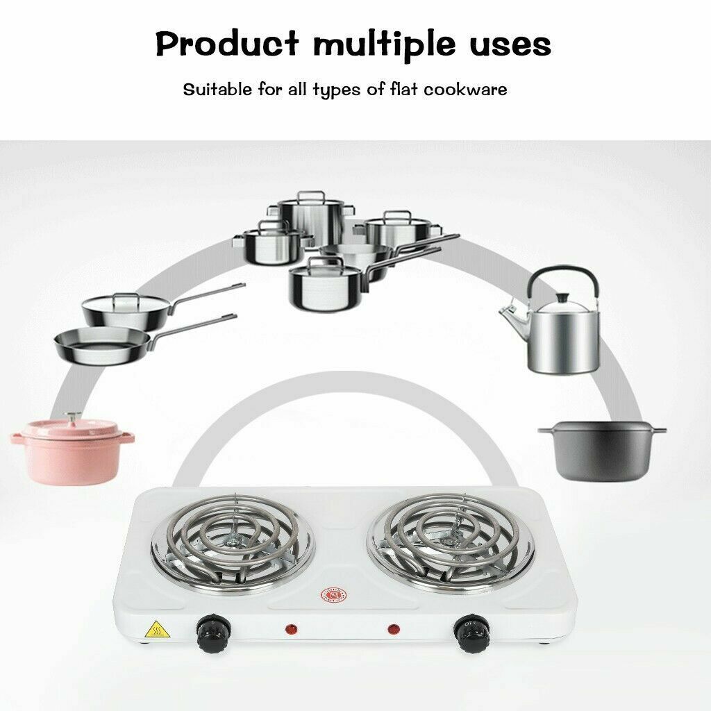 Electric Hot Plate Stove Countertop Double Burner Cooktop 2000W - Fresh Stock Dated February 2026