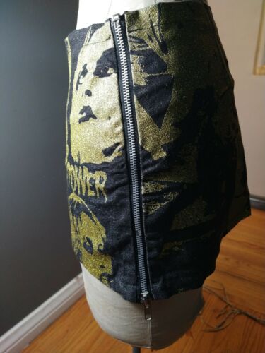 Vintage Glamhead Mini Skirt Iggy Pop Raw Power Vintage 1980s 1990s Punk Rock S - Fresh Stock Dated December 2025