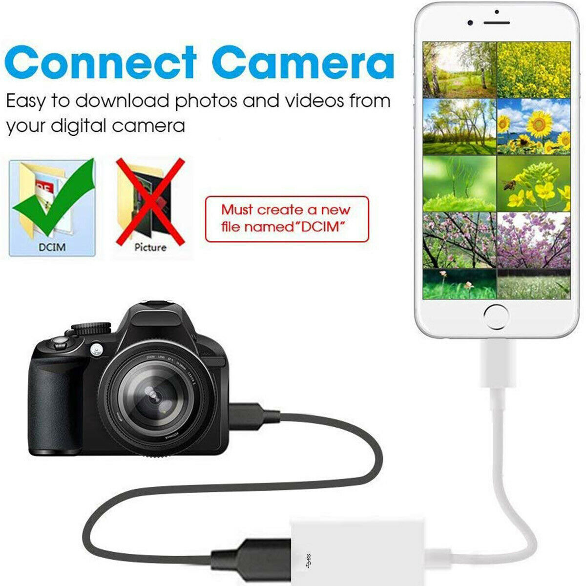 iOS OTG USB Adapter for Apple iPad 4 5 6 7 8, Mini 3 4 5, Air 1 2 3, Pro 1 2 - Fresh Stock Dated February 2026