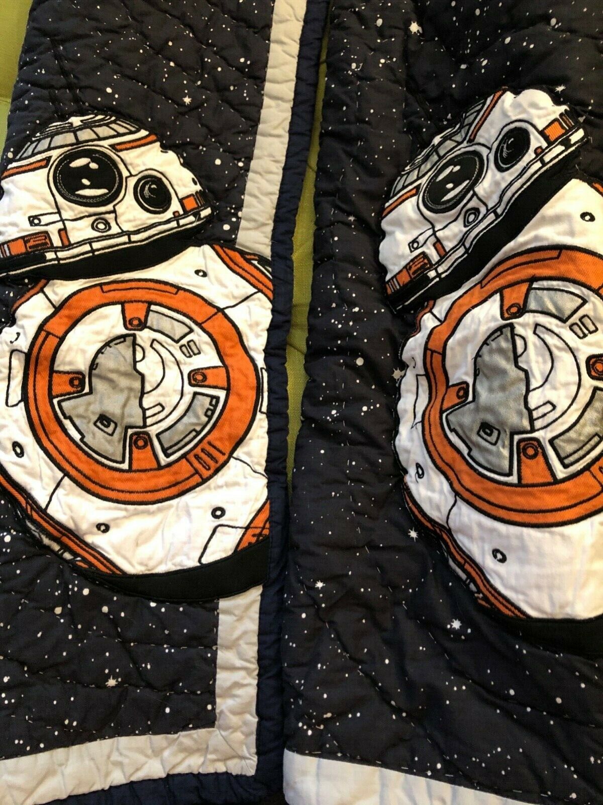 Pottery Barn Kids Pair Star Wars Droid BB-8 Euro Sham Quilted Tie Close Dk Blue+ - Fresh Stock Dated December 2025