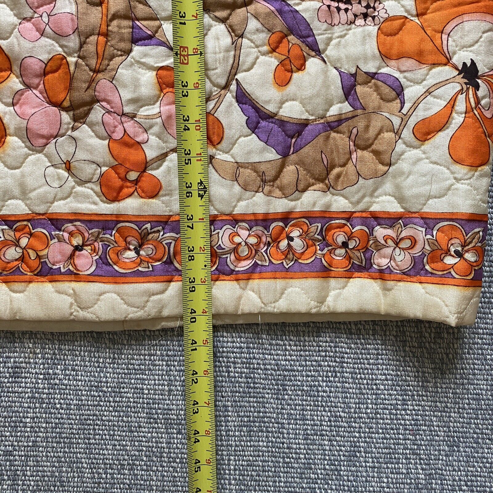 Vintage 60s Quilted Floral Maxi Skirt Size XXS / XS Boho Hippie Festival - Fresh Stock Dated March 2026