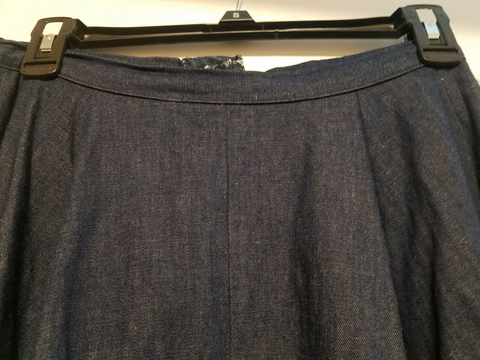 Vtg Faux Blue Jean Full Ruffled Boho Prairie Western Skirt 26