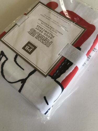 Pottery Barn Peanuts Charlie Brown Snoopy Woodstock Standard Pillowcases – Set 2 - Fresh Stock Dated December 2025