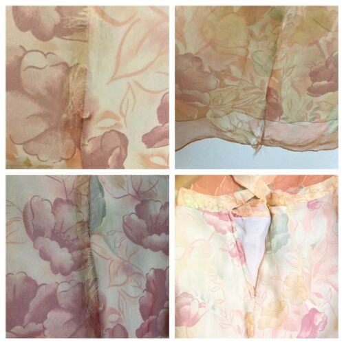 1970s 1980s oarnge floral print semi shear hippie boho bohemian small midi skirt - Fresh Stock Dated February 2026