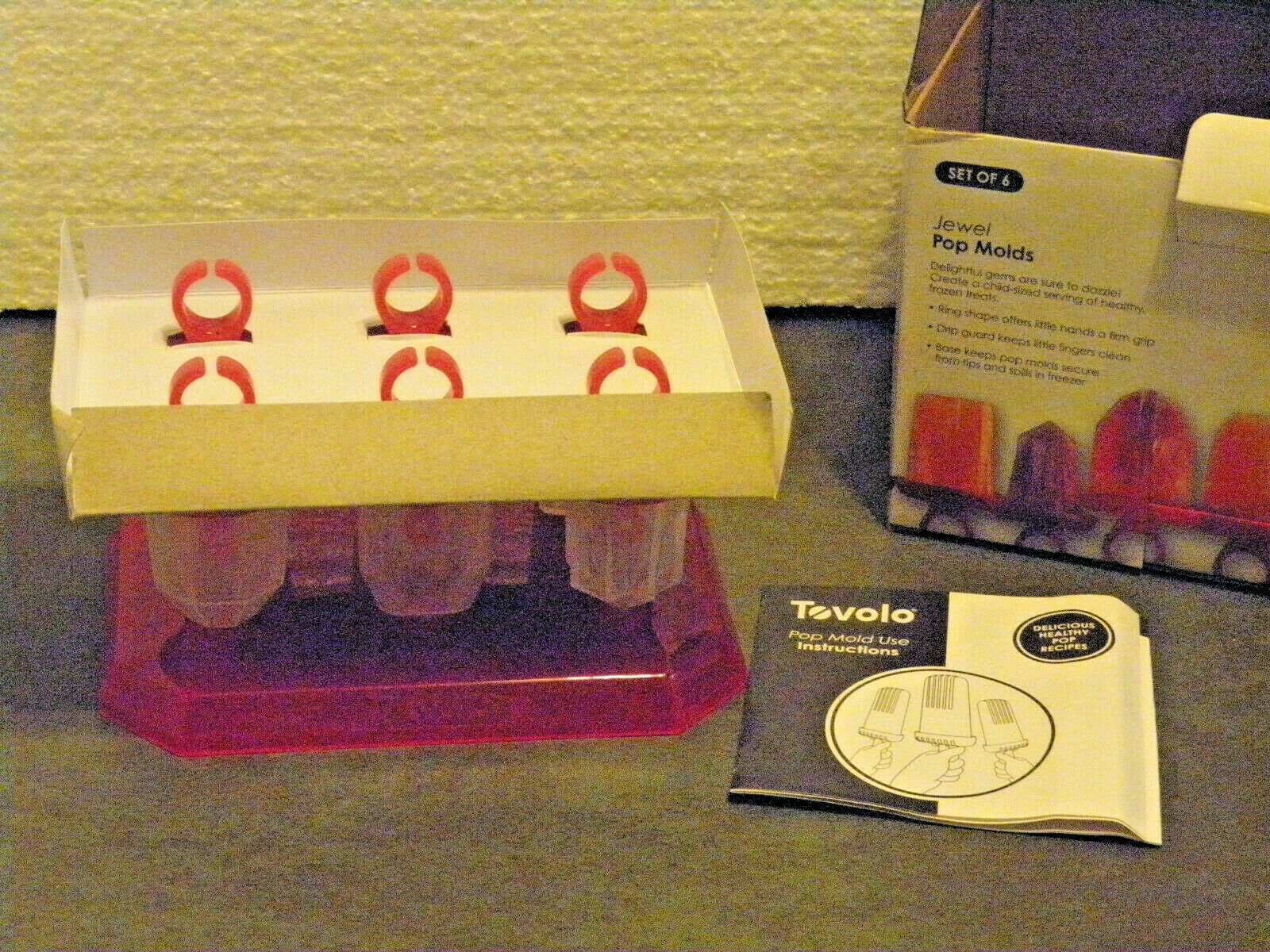 Tovolo Jewel Ring Ice Pop Molds, Drip-Guard Handle, 1.25 Oz Popsicles, Set of 6 - Fresh Stock Dated February 2026