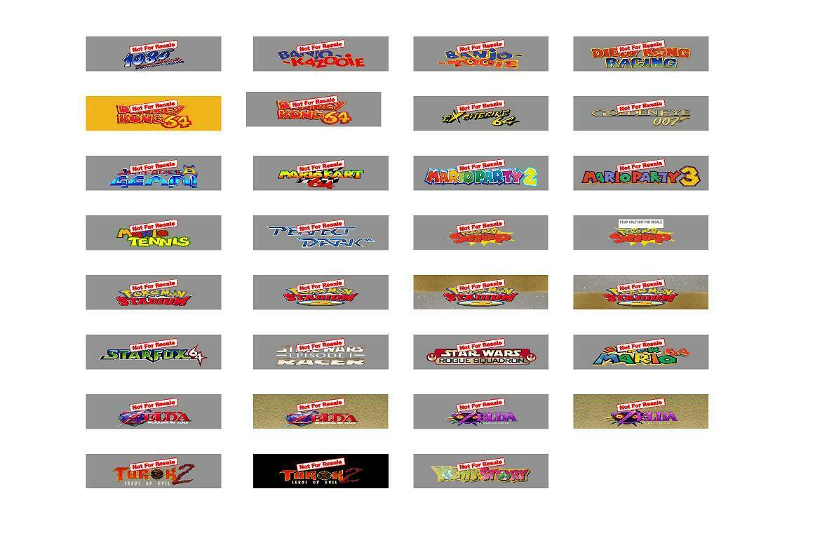 NOW PRE-CUT! Custom Top/Spine Labels For N64 Game Cartridges. Pick Up To 40. - Fresh Stock Dated February 2026