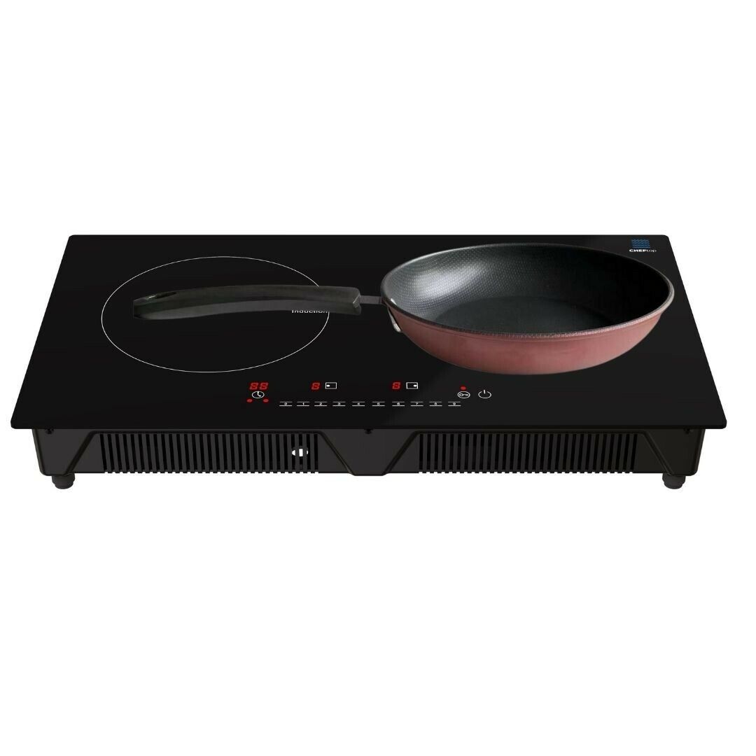 Induction Cooker 2 Burner Cooktop 1800W Digital Electric Cooktop INCLUDES PAN! - Fresh Stock Dated February 2026