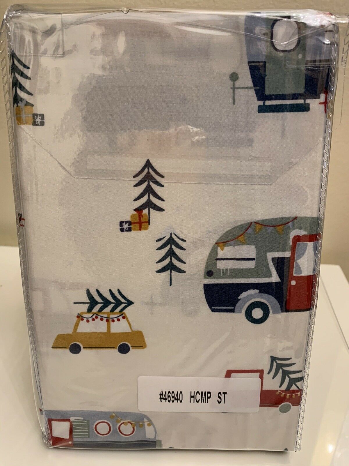 Garnet Hill Car PILLOW Sham Cover Camper Tree Holiday Winter ski Lodge tree bus - Fresh Stock Dated December 2025