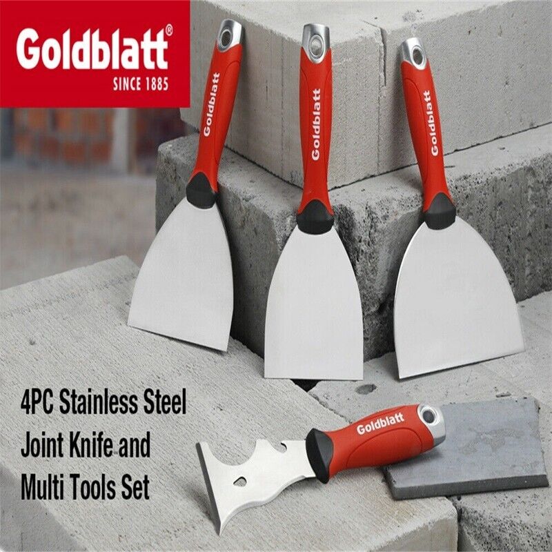 Goldblatt 4PC Joint Knife Set 9-in-1 Painter Scraper 4'' 5'' 6'' Putty Knife Set - Fresh Stock Dated February 2026
