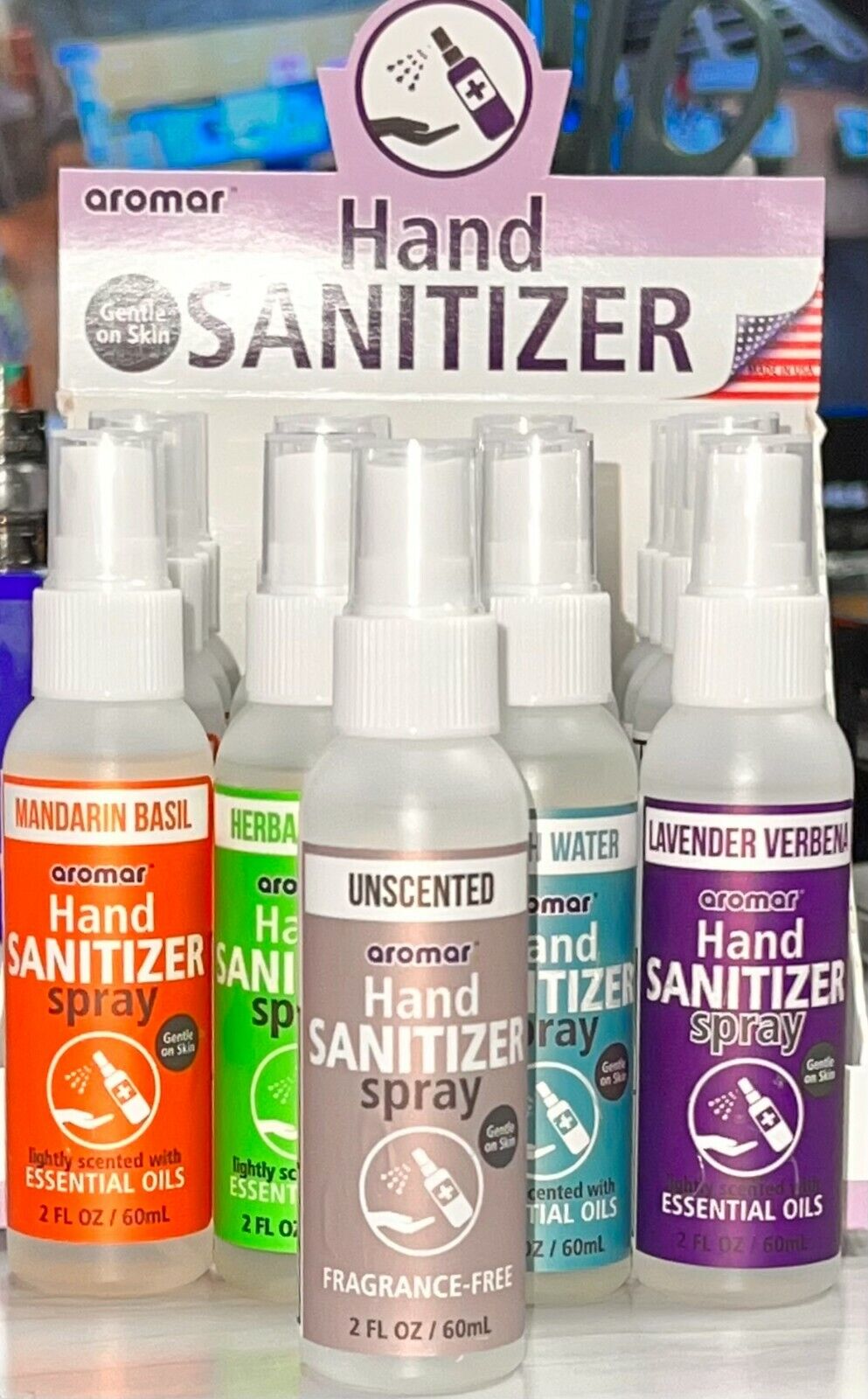5X/16X Hand Sanitizer Lightly Scented+Essential Oils 2FL OZ Spray 70%-FREE SHIP! - Fresh Stock Dated February 2026