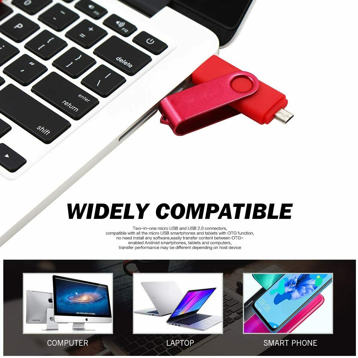 512GB Flash Drive 2 in 1 USB Picture Keeper For Android Pc Smartphone - Fresh Stock Dated February 2026