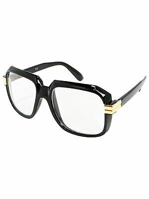 Oversized Black Hip Hop Glasses Rapper Run DMC Gazelle Rap Sunglasses 80s Metal - Fresh Stock Dated December 2025