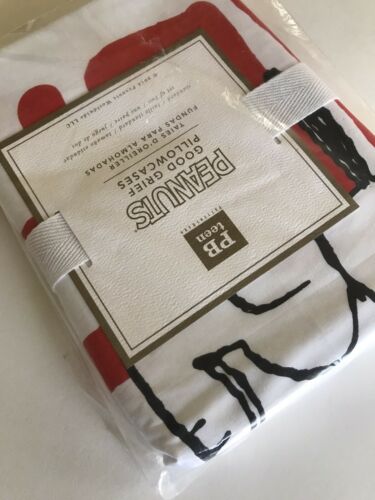 Pottery Barn Peanuts Charlie Brown Snoopy Woodstock Standard Pillowcases – Set 2 - Fresh Stock Dated December 2025