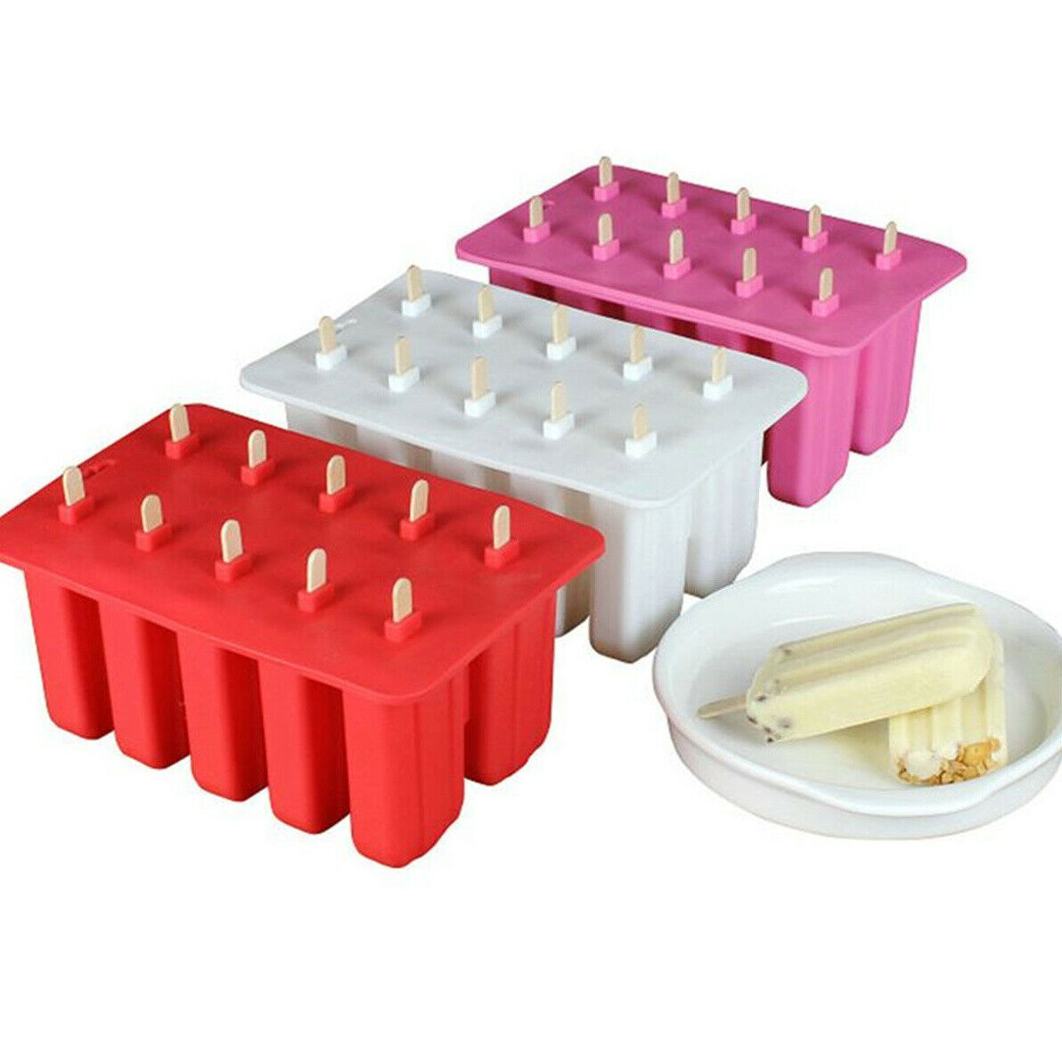 Frozen Popsicle DIY Molds Ice Cream Pop Maker Freezer Tray Fruit Kit - Fresh Stock Dated February 2026
