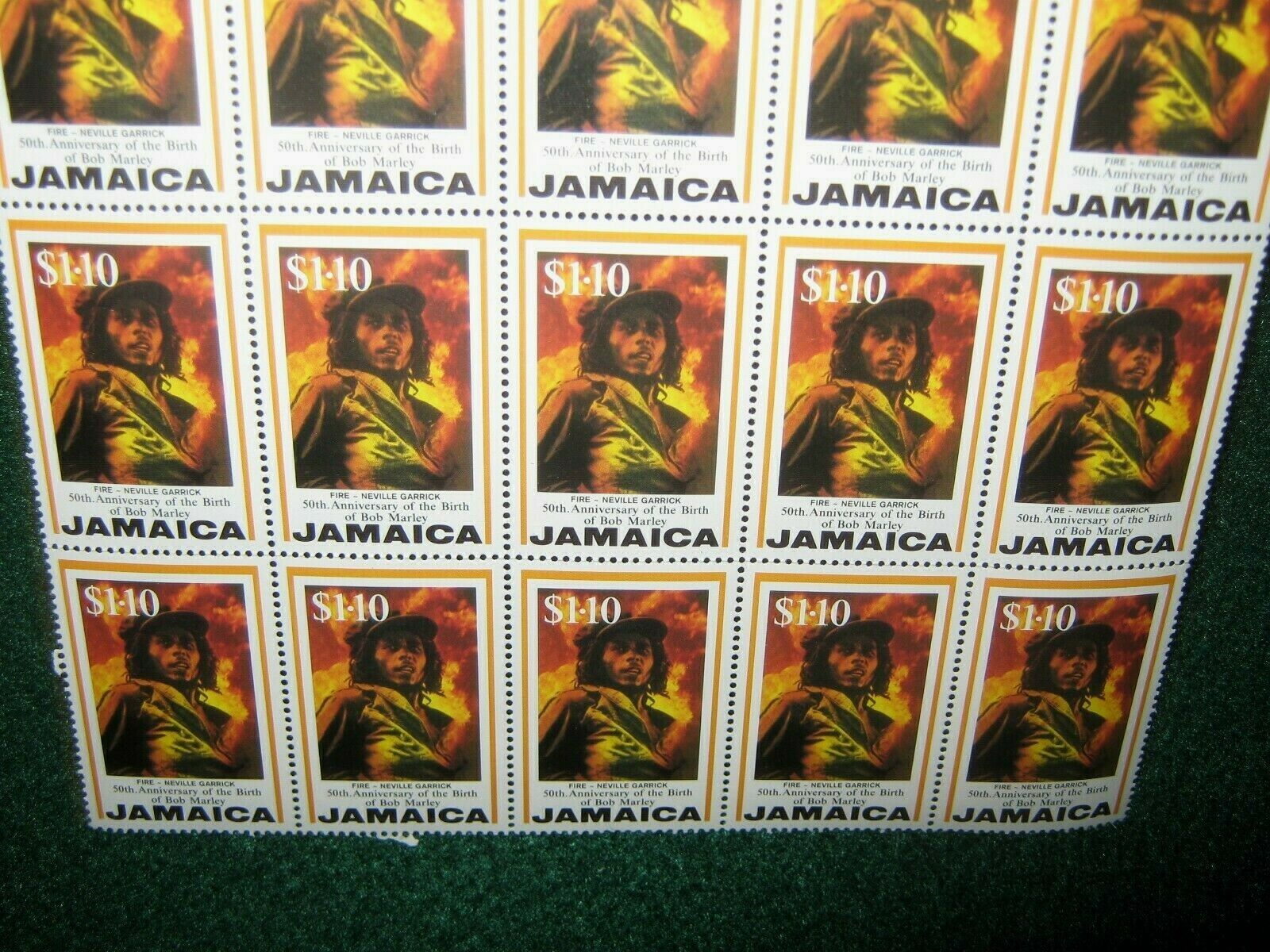 50th Anniversary of The Birth Of Bob Marley Jamaica .10 Stamps (Sheet of 25) - Fresh Stock Dated December 2025