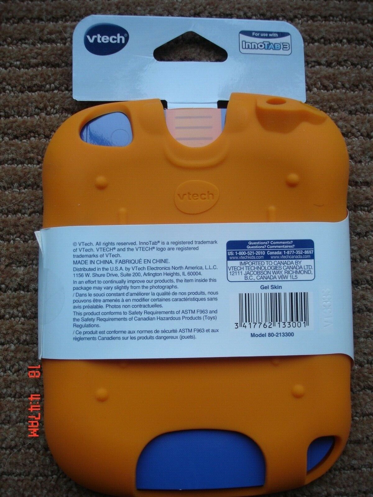 Vtech Innotab 3 Gel Skin Case Cover Orange  80-213300 - Ages 3-9 - Fresh Stock Dated December 2025