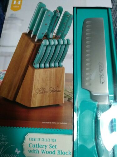 Turquoise Cutlery Set 14-Piece Pioneer Woman Frontier Collection Cutlery Set NEW - Fresh Stock Dated December 2025
