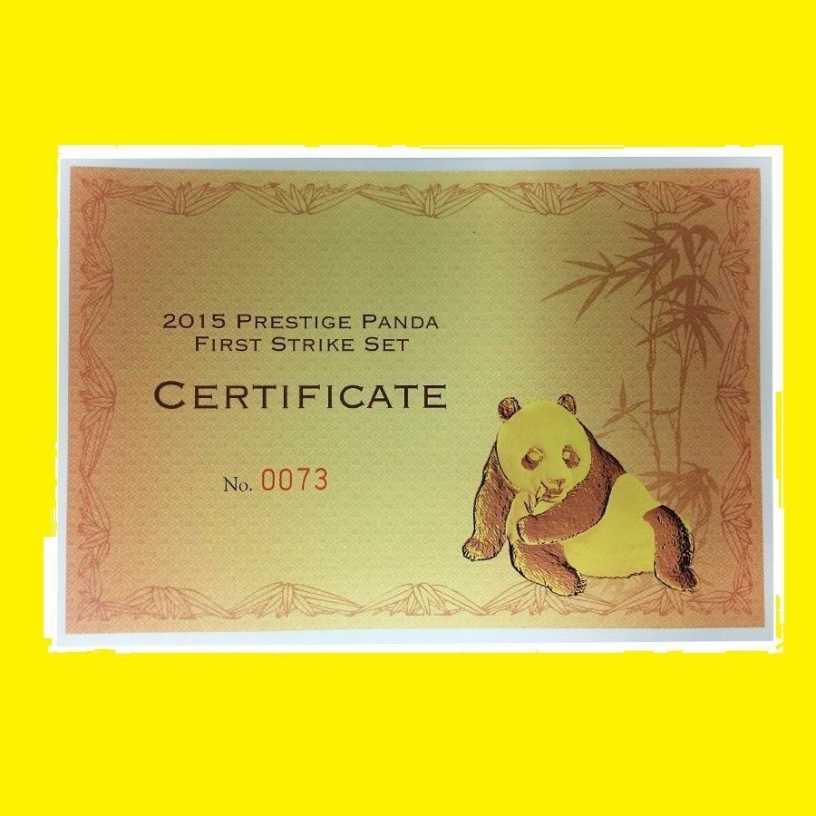 2015 CHINA  PURE 999 GOLD&SILVER PANDA 6 COINS SET PCGS MS 70 FIRST STRIKE - Fresh Stock Dated February 2026