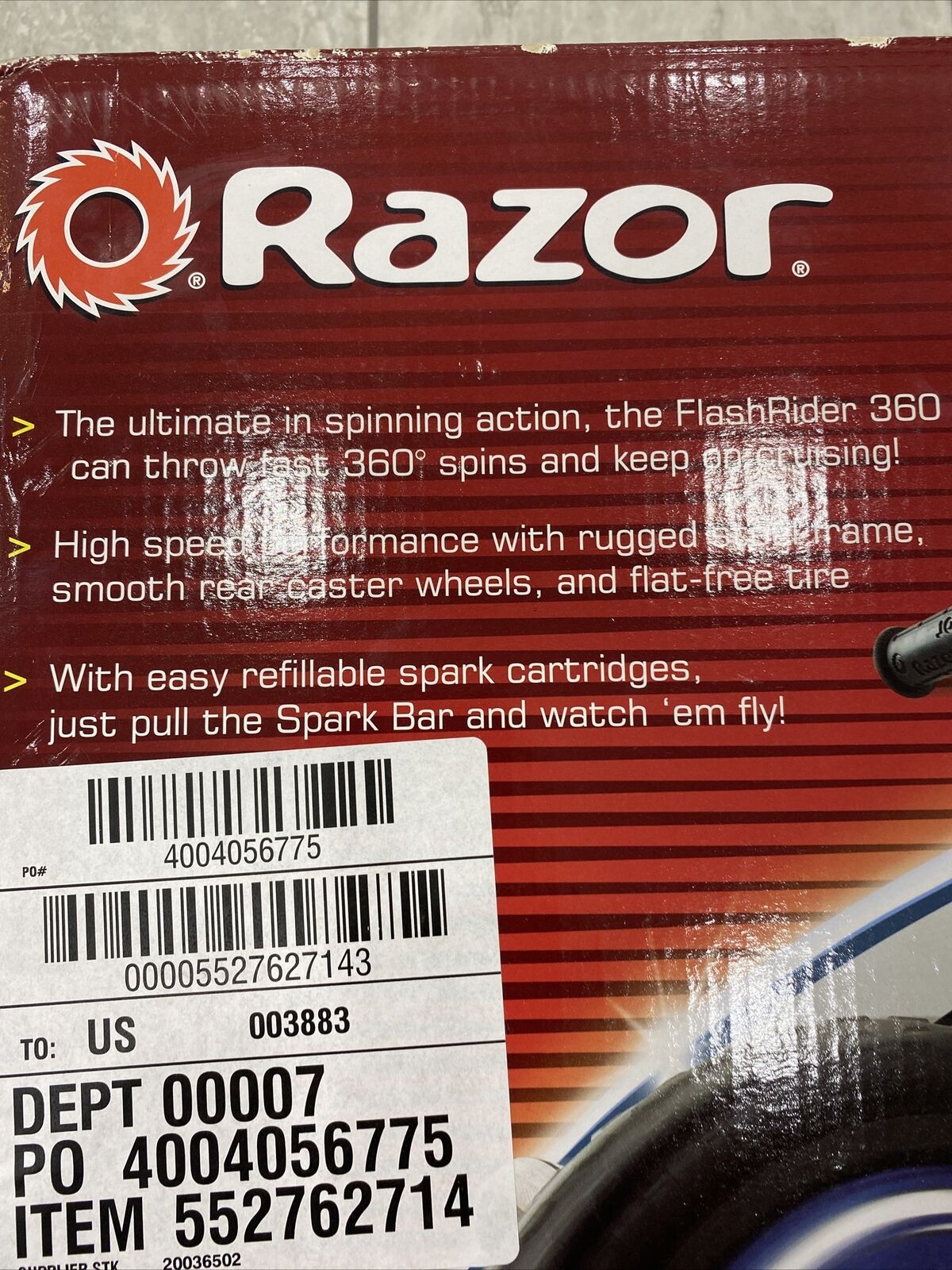 razor Rip rider 360 Castor Trike ages 6 and up bike spinning steel frame New Kid - Fresh Stock Dated February 2026