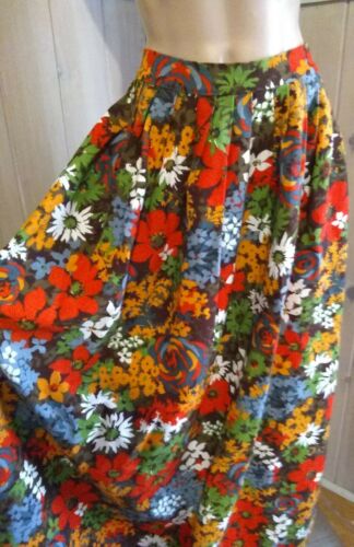 Vintage Skirt Mod Hippie Hippy Artsy Flowers Boho 60s 70s Psychedelic - Fresh Stock Dated February 2026