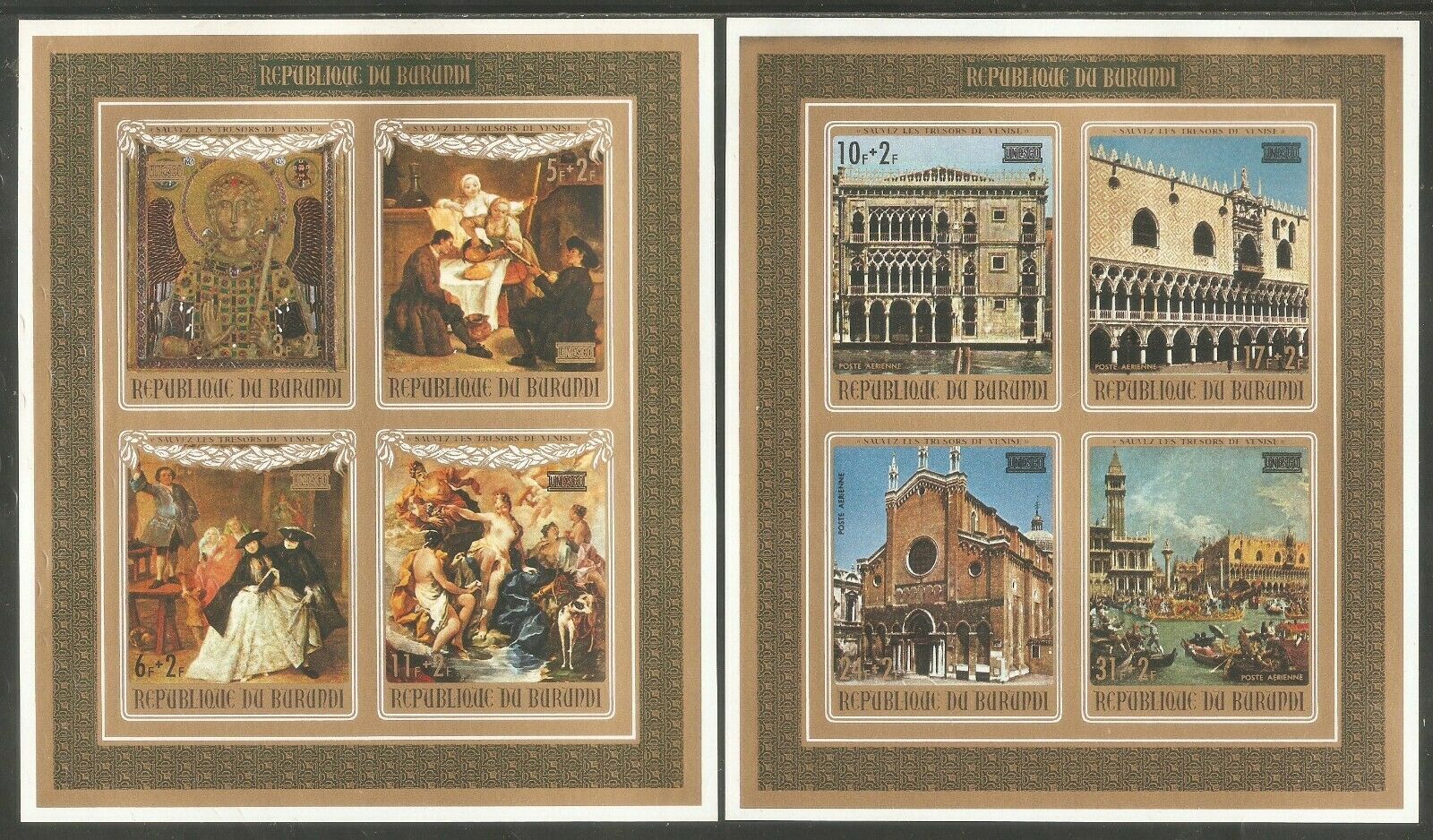 BURUNDI Sc# B52 - B55a CB22 - CB25a var MNH FVF Imperf Set8 + 2xSS UNESCO Gossip - Fresh Stock Dated December 2025