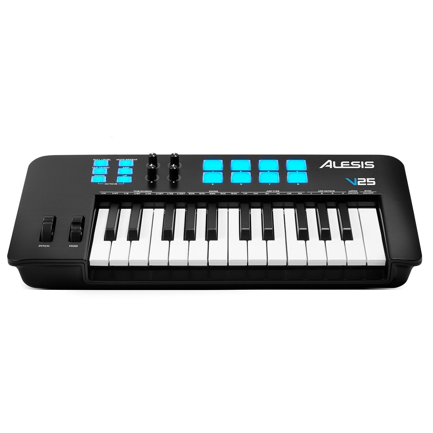 Alesis V25 MkII 25-Key USB-MIDI Keyboard Controller w/ 4 Knobs and 8 Pads - Fresh Stock Dated February 2026