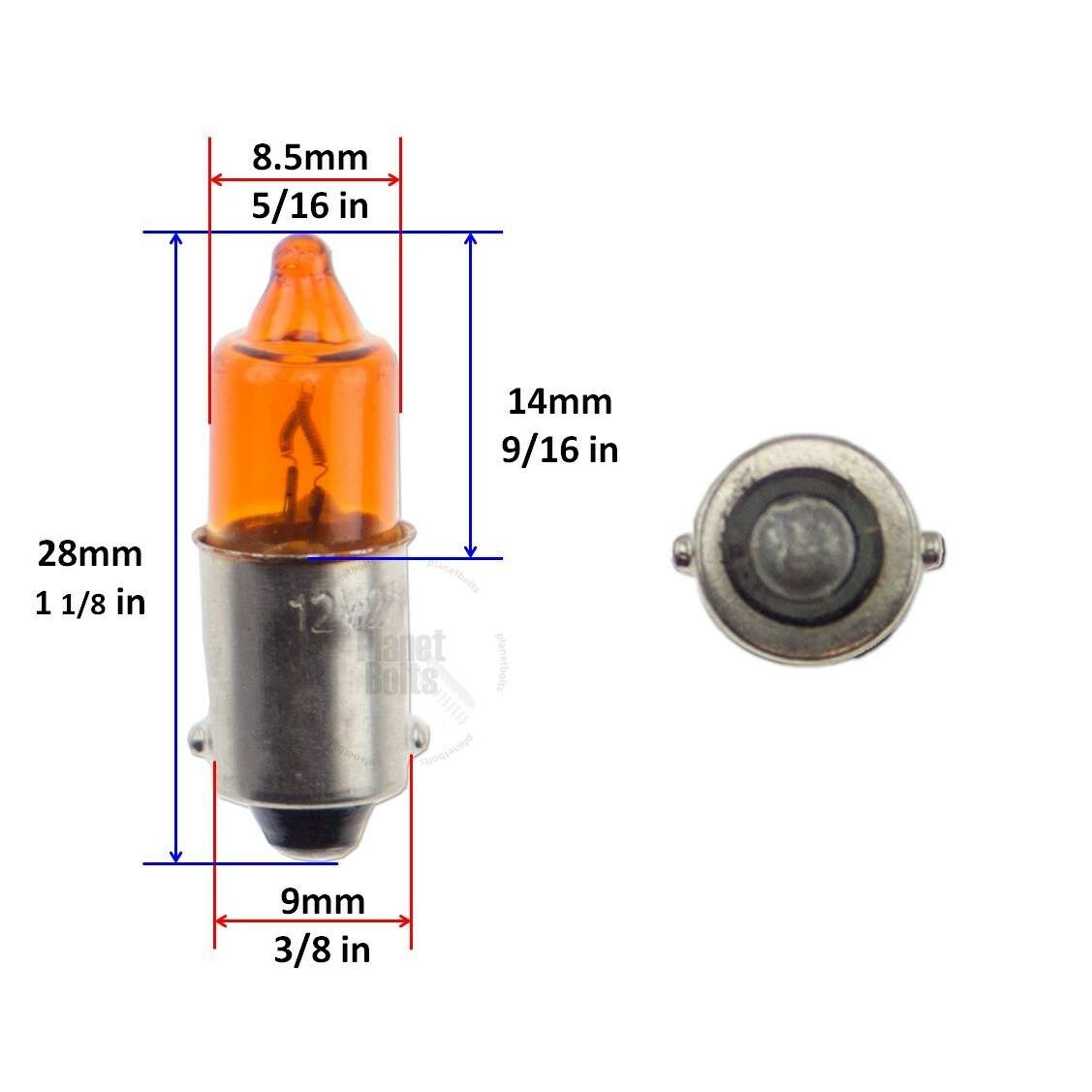 Amber 4x Light Bulb Turn Signal Blinker Single Filament Glass BA9S T4W 21W - Fresh Stock Dated February 2026
