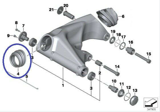 BMW [Genuine] 33177685599 K25 R1200GS OC Rubber Boot, Front - Fresh Stock Dated February 2026