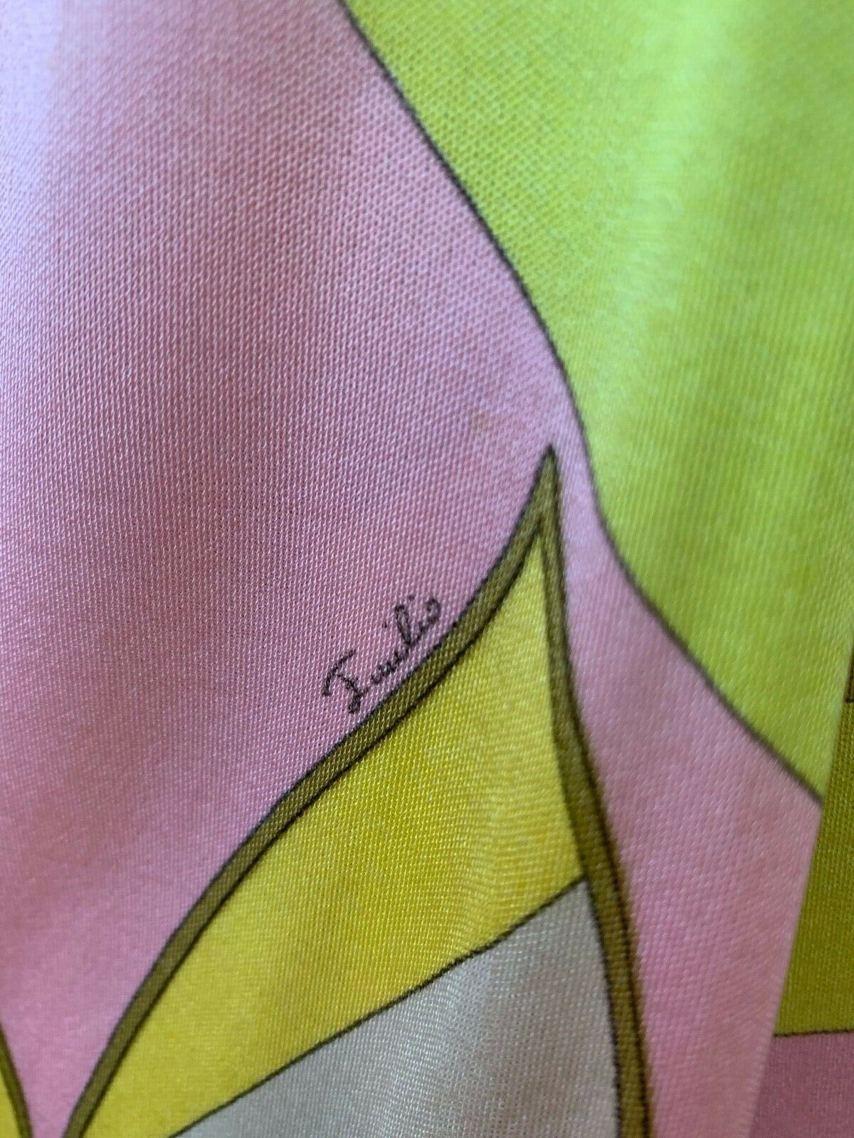 VINTAGE EMILIO PUCCI GORGEOUS MULTI COLORED SILK JERSEY SIGNED SKIRT - Fresh Stock Dated February 2026