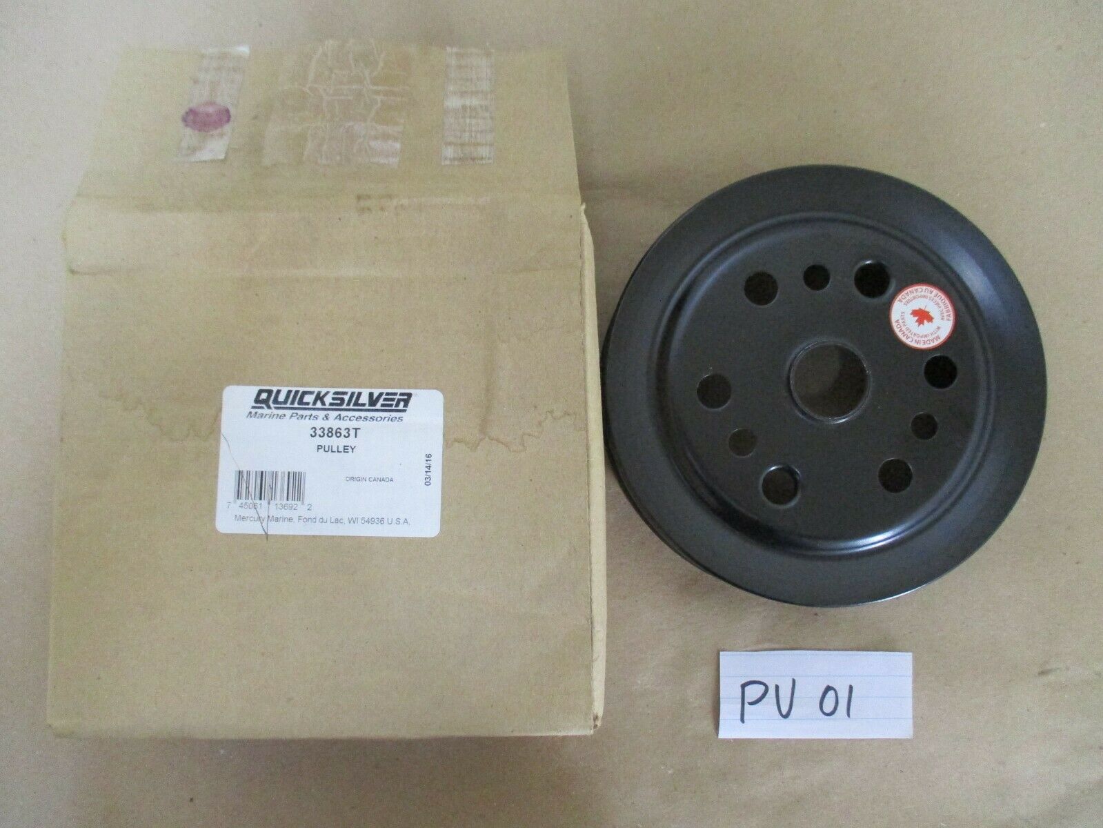 Mercruiser Harmonic Balancer 2 Groove V Belt Crankshaft Pulley 33863 33863T - Fresh Stock Dated February 2026