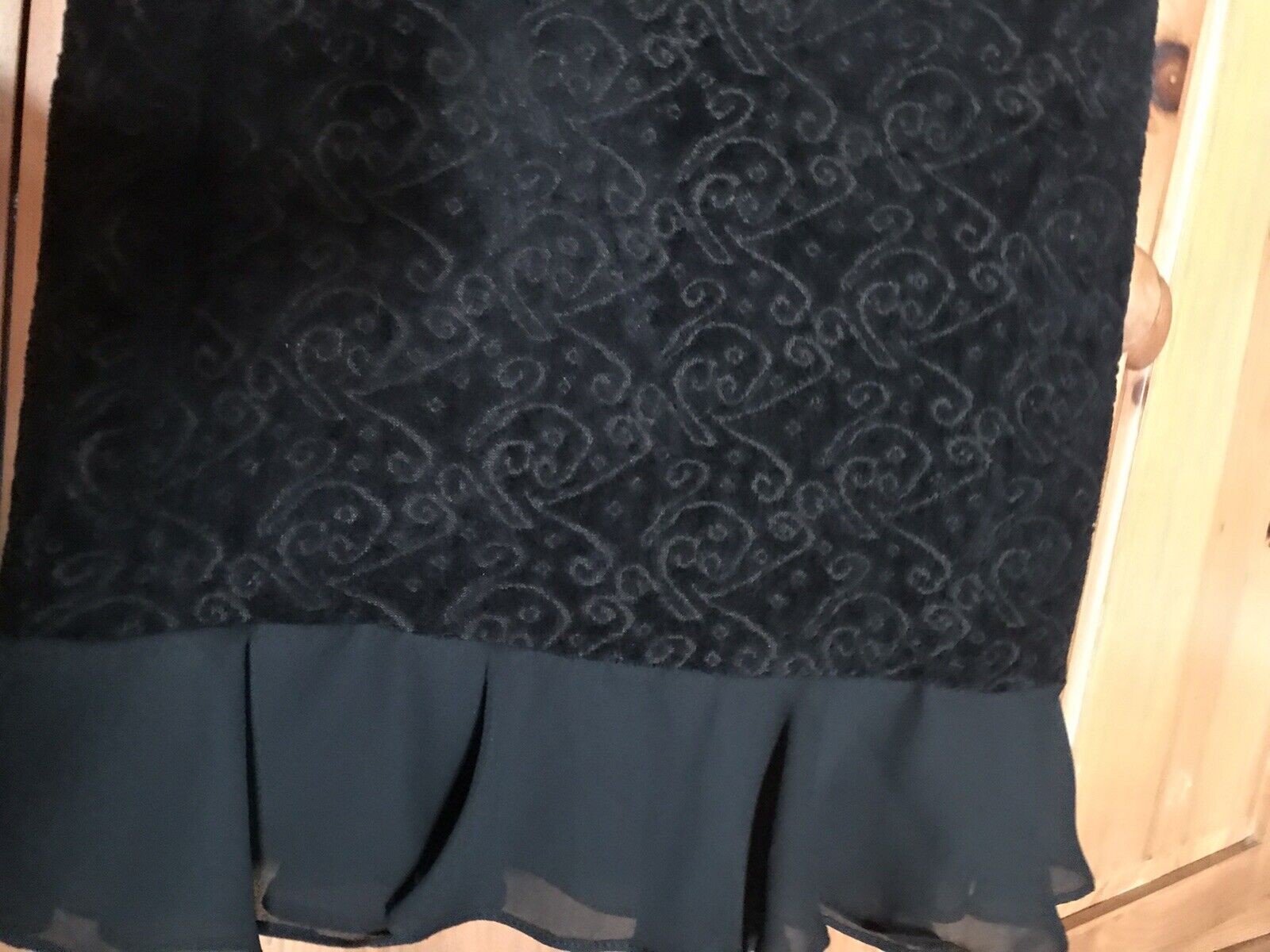 VINTAGE 90s CONTEMPO Little Black Velvet Ruffled Skirt Sexy! Size XS/S Rare Find - Fresh Stock Dated March 2026