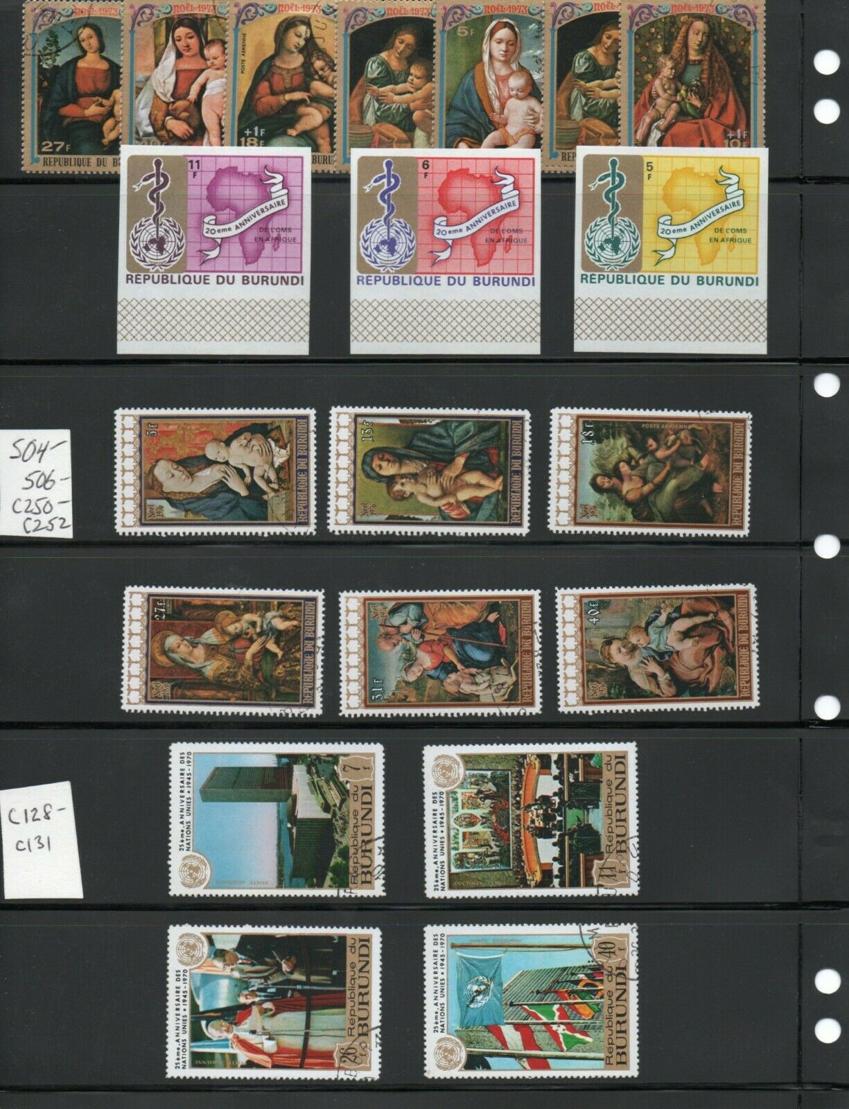 BURUNDI MIXED MINT & USED LOT/COLLECTION OF 10 SETS + 6 SS PERF & IMPERF FLAG - Fresh Stock Dated January 2026
