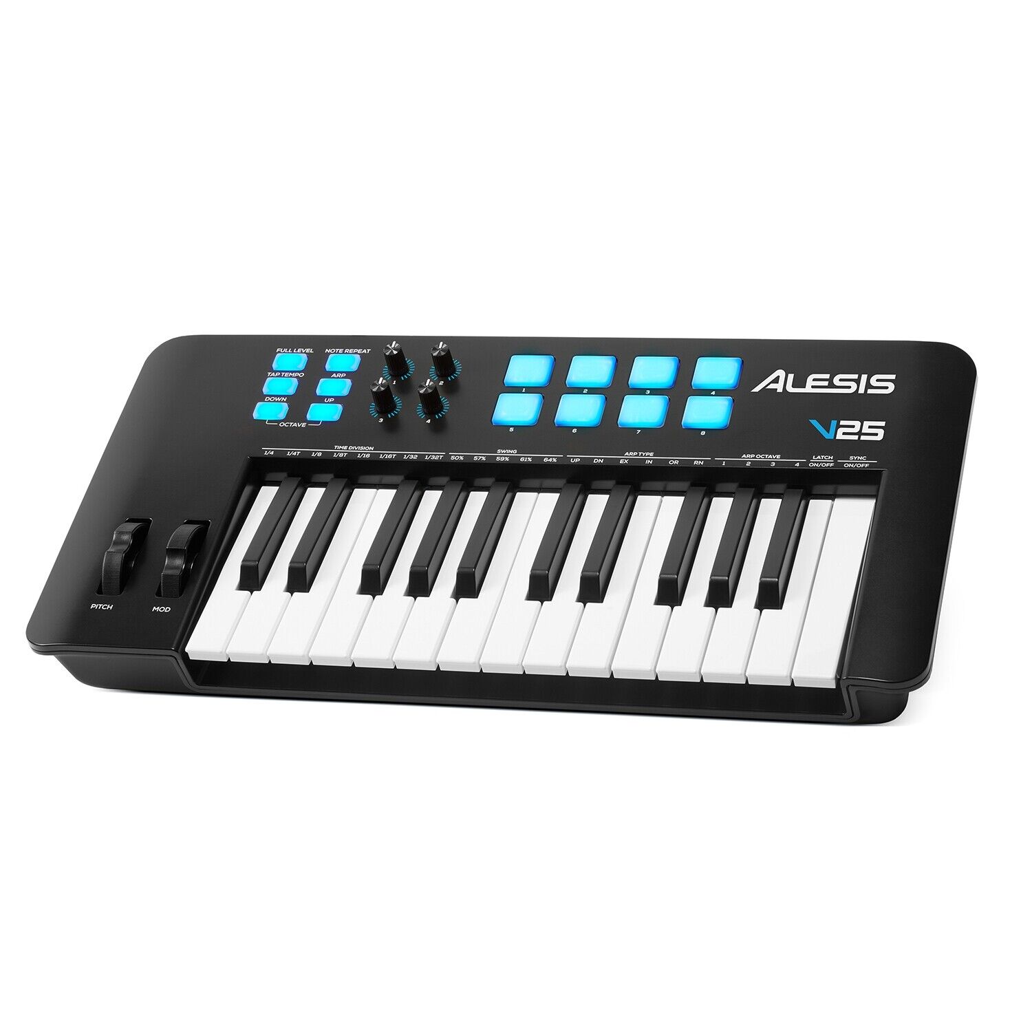 Alesis V25 MkII 25-Key USB-MIDI Keyboard Controller w/ 4 Knobs and 8 Pads - Fresh Stock Dated February 2026