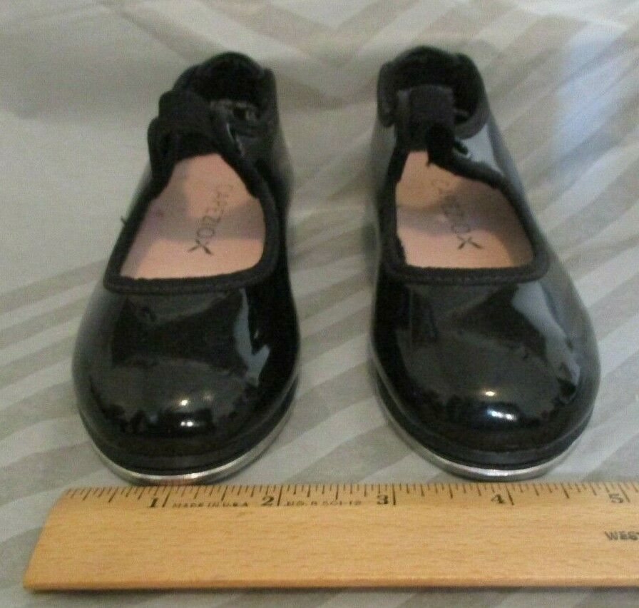 Capezio Black Faux Patent TELE TONE Mary Jane Shoes Girls Size 7.5 M - Fresh Stock Dated December 2025