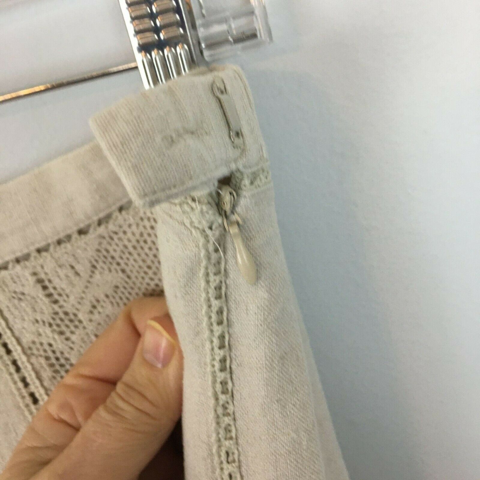 Coldwater Creek Skirt M Beige Linen Lace Lined Midi Cottagecore Full Peasant - Fresh Stock Dated February 2026