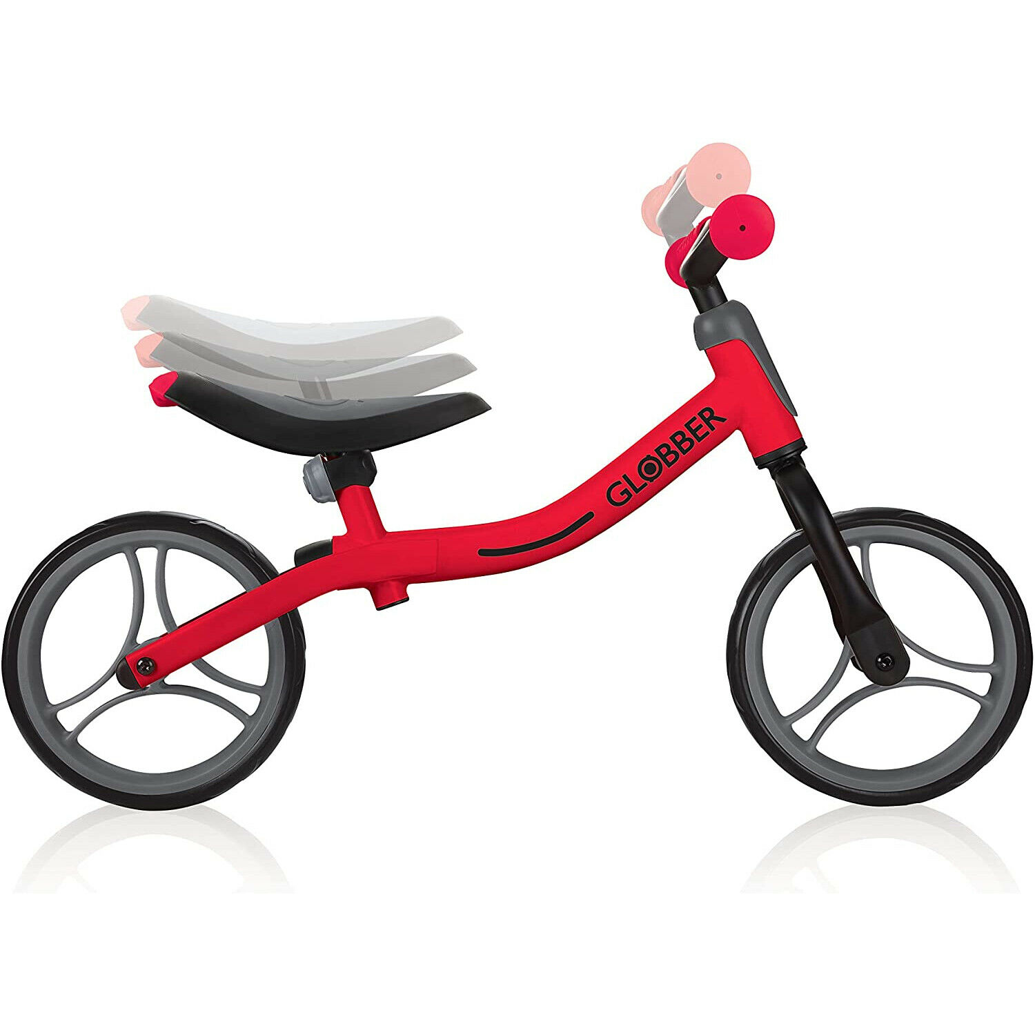 Globber GO BIKE Adjustable Balance Training Bike for Toddlers, Red and Black - Fresh Stock Dated February 2026