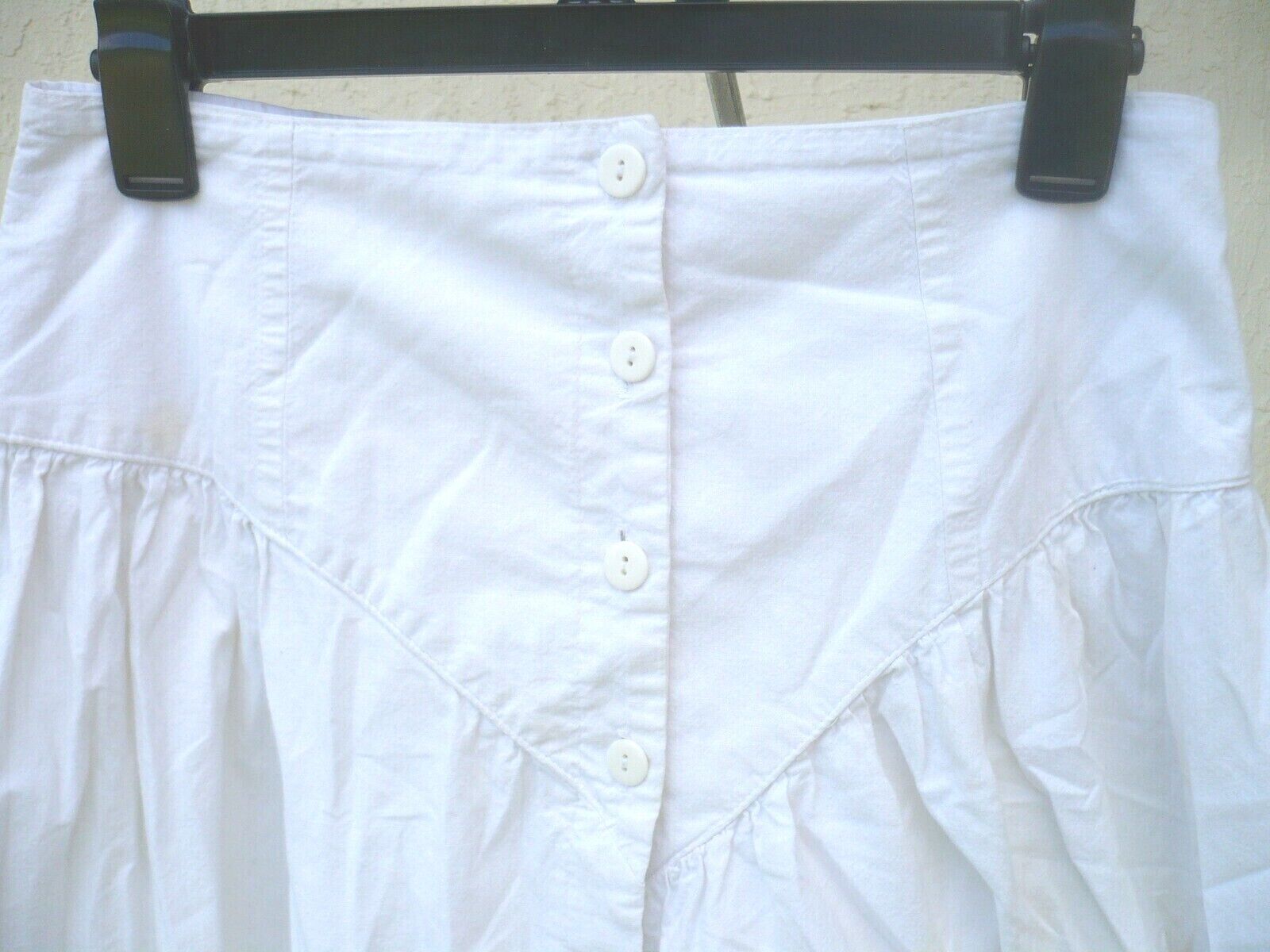 VTG 80S S M TARAZZIA SOLID WHITE HIGH WAIST 100% COTTON RATHER HEAVY SKIRT WOMEN - Fresh Stock Dated March 2026