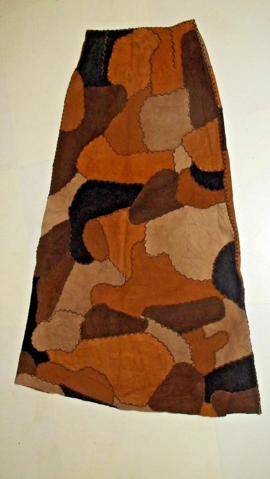 Vintage Leather Suede Skirt Hippie Western Boho Mexico ropa de piel NOS1970's - Fresh Stock Dated February 2026