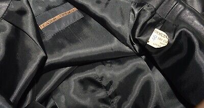 CASINI FIRENZE SZ 10 46 ITALY BLACK LAMB LEATHER KNEE HIGH PENCIL SKIRT - Fresh Stock Dated February 2026