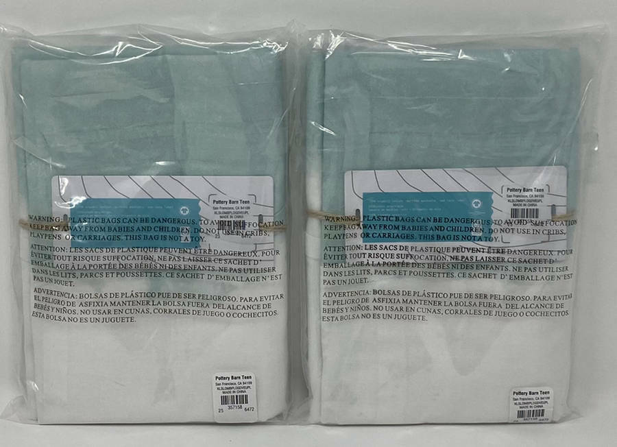 Pottery Barn Teen Kelly Slater Ombre Pleated EURO Shams (Set of 2) - Fresh Stock Dated January 2026
