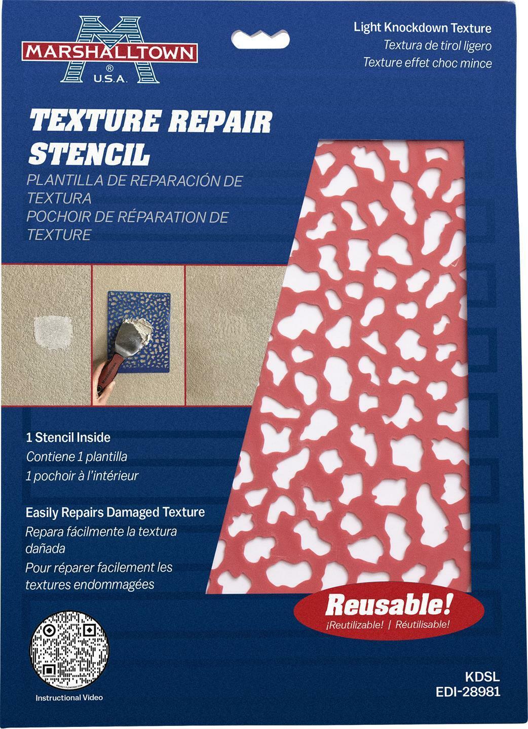 MARSHALLTOWN Knockdown Texture Stencils - Various Texture Sizes - Fresh Stock Dated February 2026