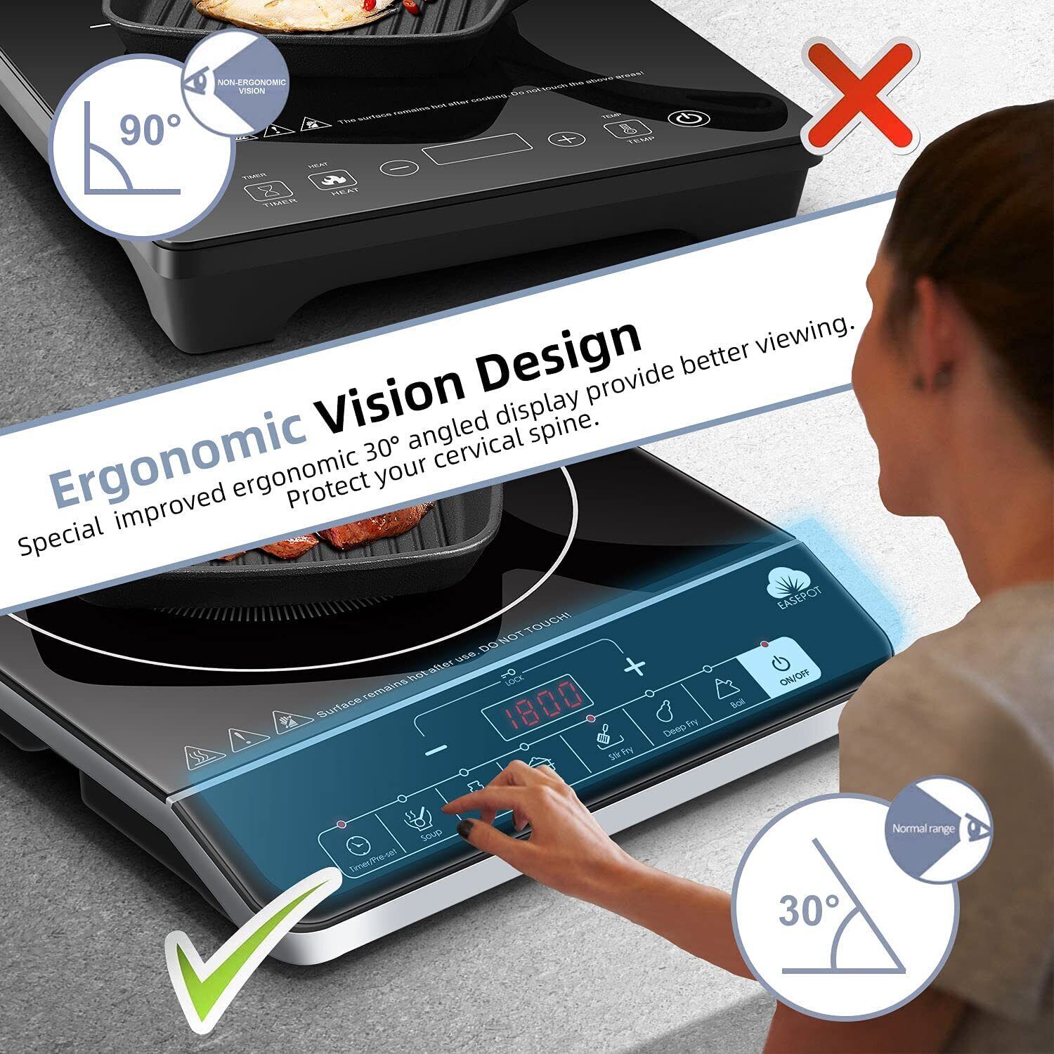 Induction Hob Portable Digital Hot Plate Electric Touch Control Child Lock Timer - Fresh Stock Dated February 2026