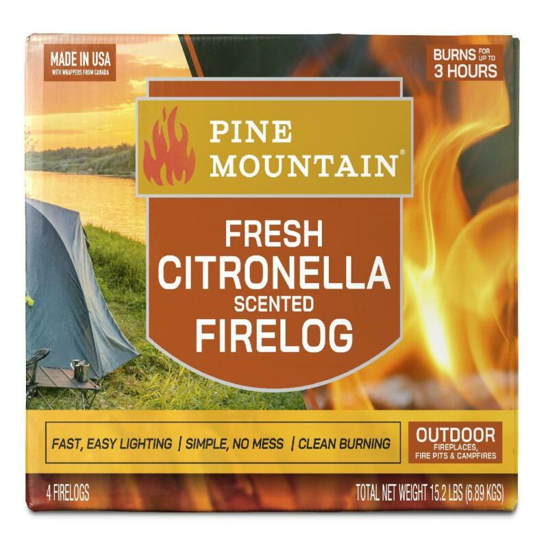 Pine Mountain Citronella Scented Firelog 4 Pack Case - Fresh Stock Dated December 2025