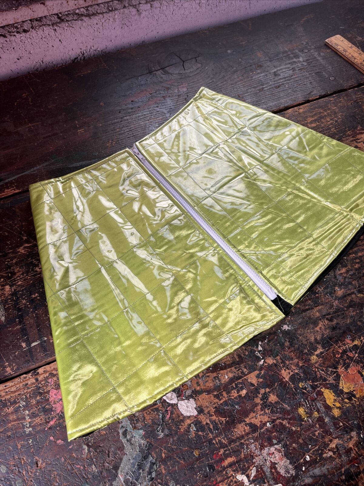 vintage green plastic raver skirt 1990’s y2k sporty large - Fresh Stock Dated March 2026